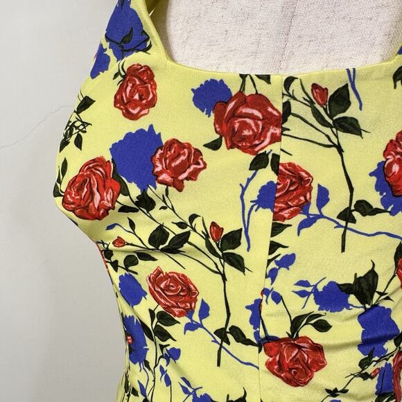 Emilia Wickstead ‘Riona’ Silk Dress Scattered Roses Print NWT Sz US 4 Skater - Picture 7 of 12